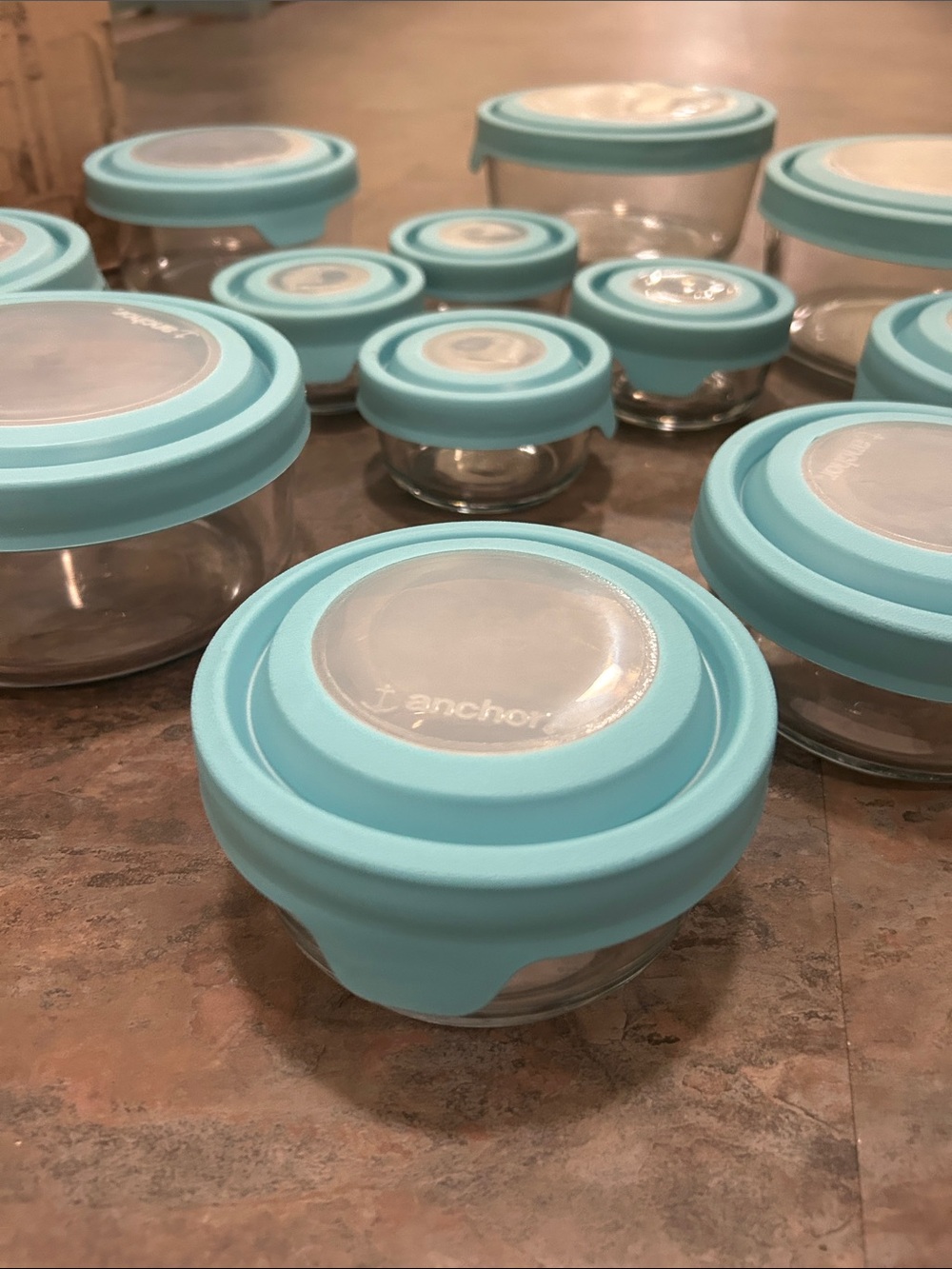 Anchor Hocking TEAL 12 Piece Glass Bowl Set w True Seal Lids BRAND NEW - Picture 5 of 16